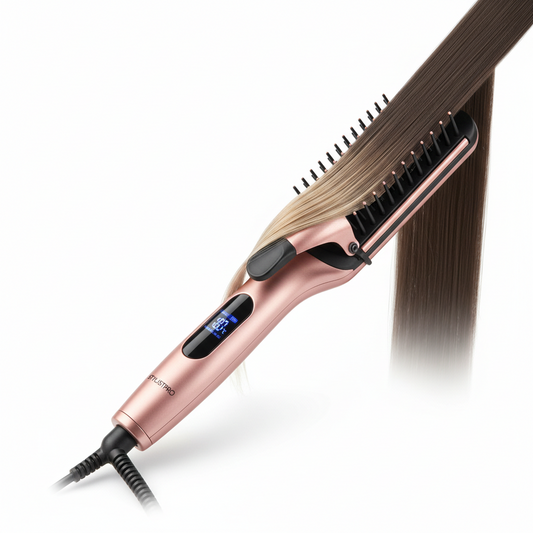 Dual-Purpose Electric Hair Comb for Curling & Straightening